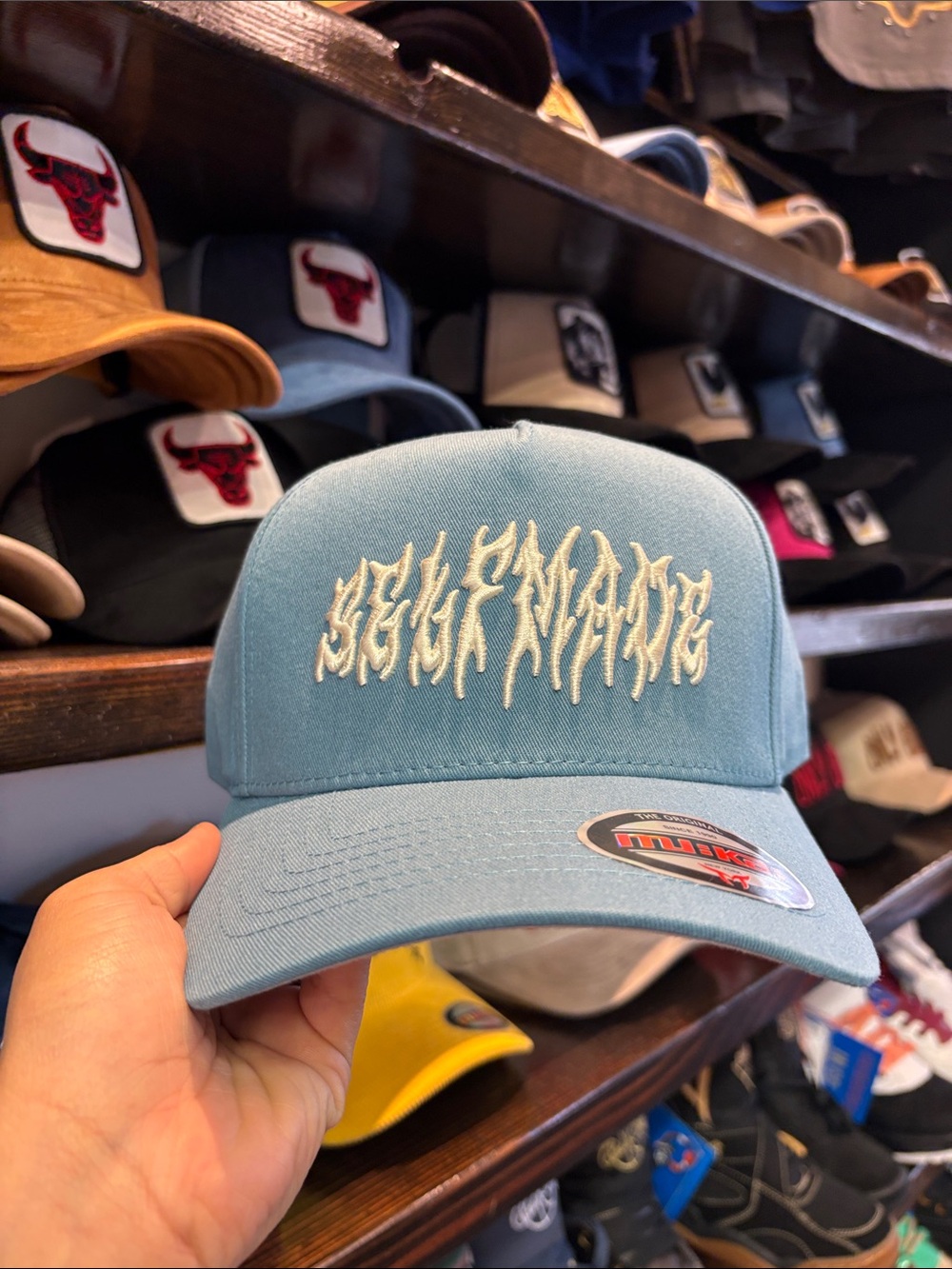Light Blue Embroidered Trucker Hat